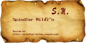 Spindler Milán névjegykártya