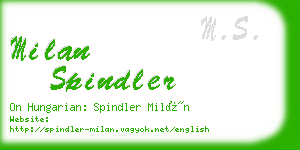 milan spindler business card
